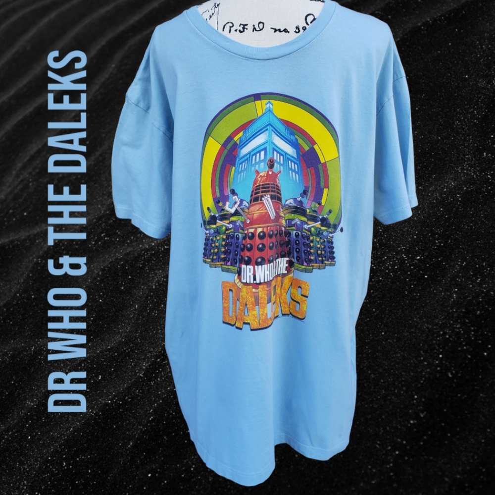 Dr Who & the Daleks Lt. Blue Tee